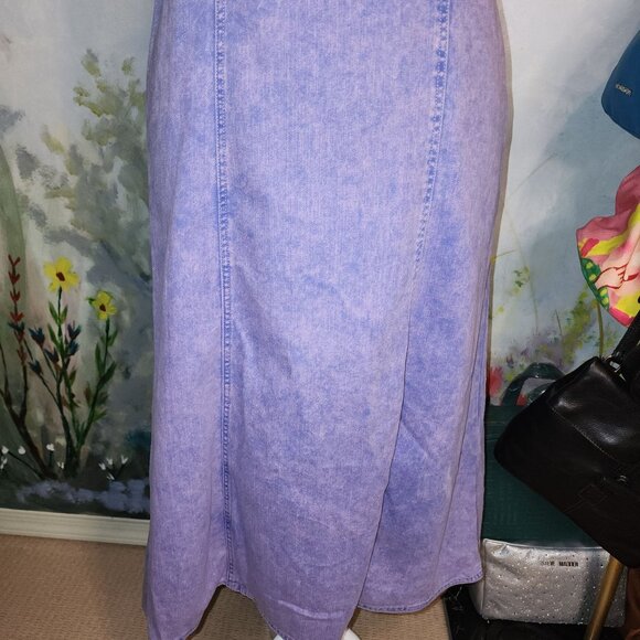 NWT Pink Washed Denim Corset Bust Midi Dress - Picture 6 of 9